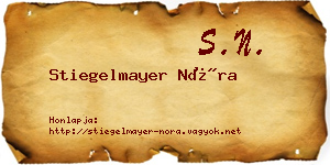 Stiegelmayer Nóra névjegykártya