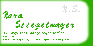 nora stiegelmayer business card